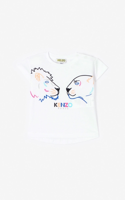 Kenzo Kids Tiger Friends' T-shirt White